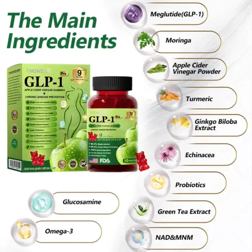 𝐓𝐡𝐨𝐧𝐞𝐬𝐫® 𝐆𝐋𝐏-𝟏 𝐀𝐩𝐩𝐥𝐞 𝐂𝐢𝐝𝐞𝐫 𝐕𝐢𝐧𝐞𝐠𝐚𝐫 𝟗-𝐢𝐧-𝟏 𝐆𝐮𝐦𝐦𝐢𝐞𝐬